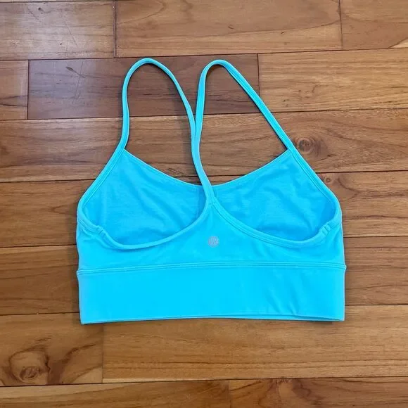 Women Lululemon Flow Y Nulu Longline Bra Light Support A–C Cups Cyan Blue Size 8 - Picture 4 of 7